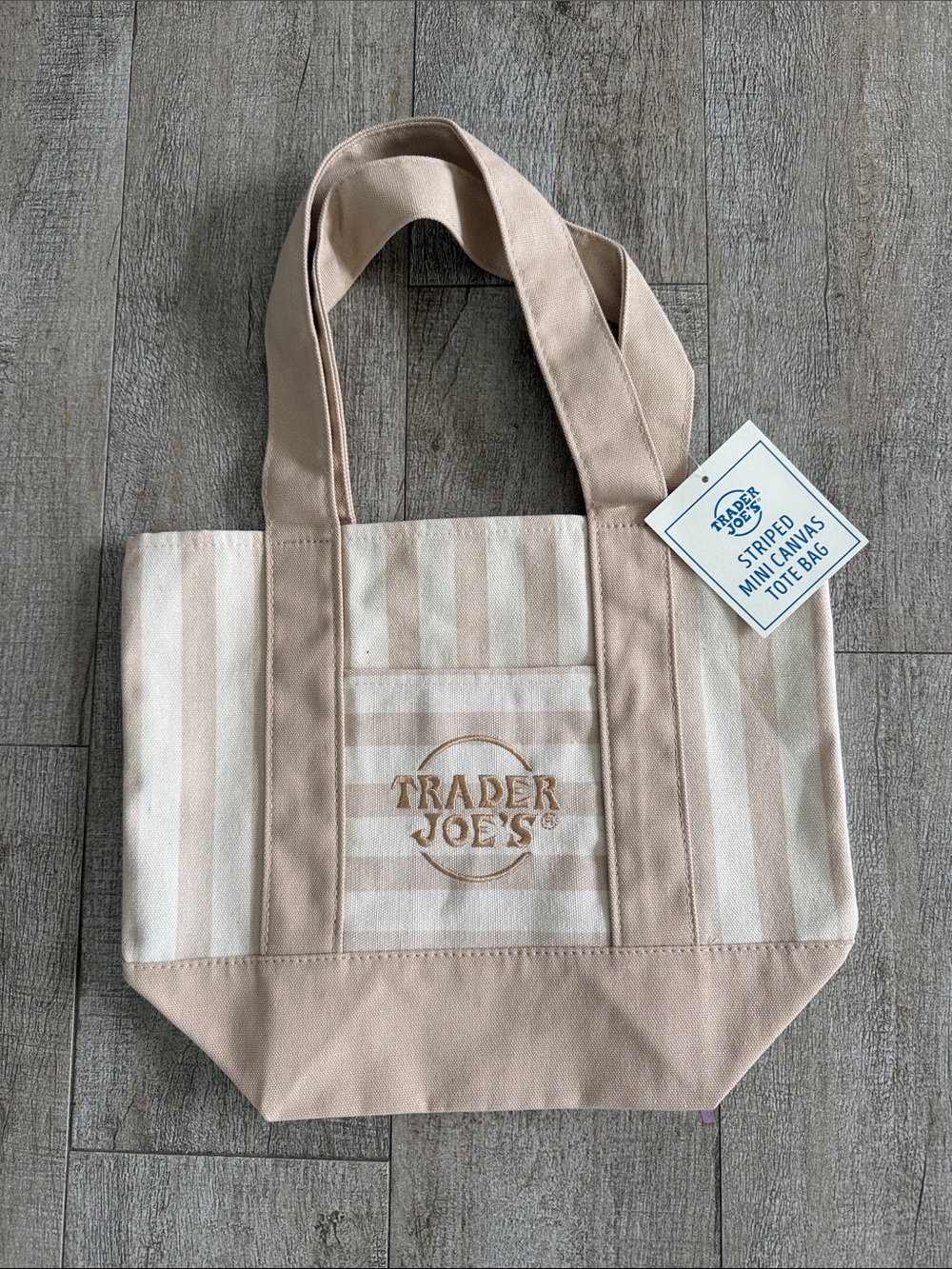 Trader Joe's Pastel Stripe Tote Bag - Beige